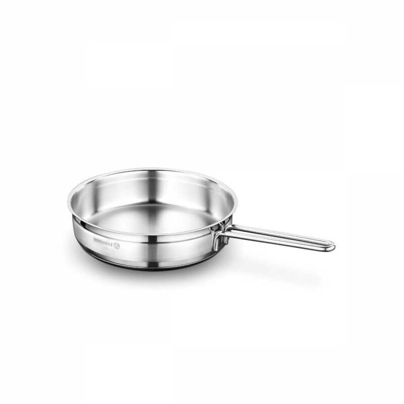 Korkmaz Alfa Stainless Steel Frying Pan - Induction Compatible, Made in Turkey
