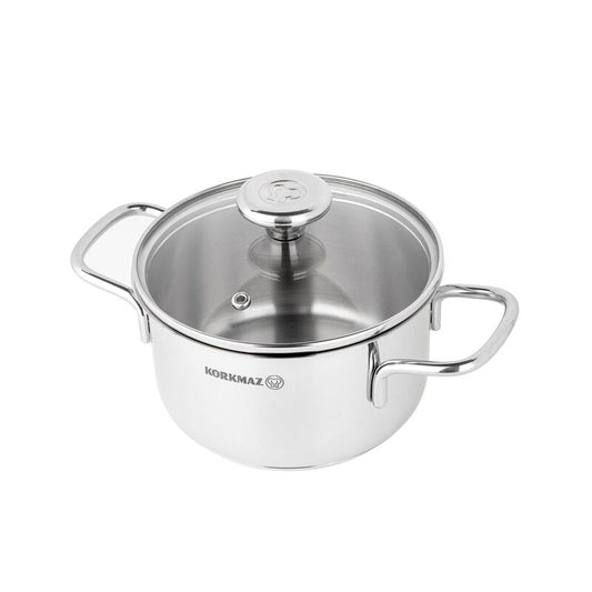 Korkmaz Alia Stainless Steel Cookware Set - 6-Piece, Induction Compatible, Stock Pot Set, Made in Turkey
