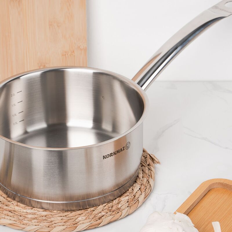 Korkmaz Proline Stainless Steel Saucepan- Induction Compatible, Made in Turkey