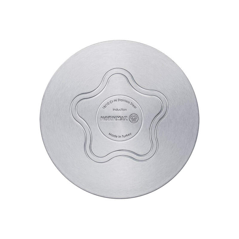 Korkmaz Proline Satin Stainless Steel Frying Pan - Induction Compatible, Made in Turkey
