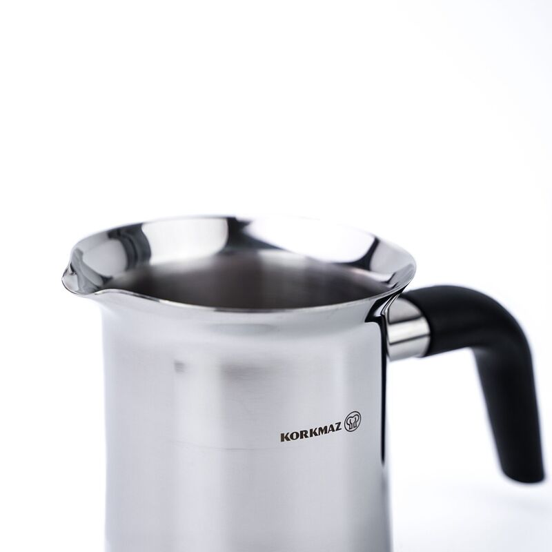 Korkmaz Proline Satin Stainless Steel Milk Frothing Pitcher - 1.0L, Made in Turkey