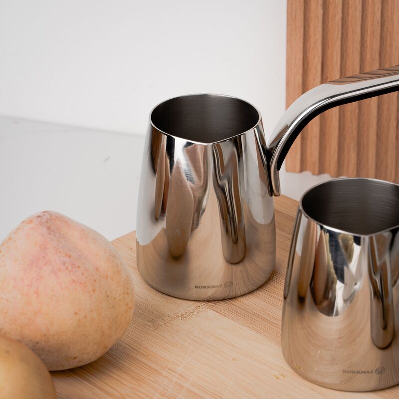 Korkmaz Vertex Stainless Steel Turkish Coffee Pot Set - Made in Turkey