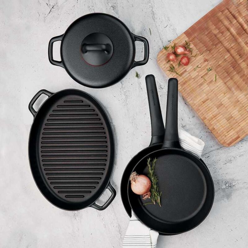 Korkmaz Gusto Volkanit Non-Stick Grill Pan - 28x28cm, Free From PFOA, Cadmium, and Lead, Made in Turkey