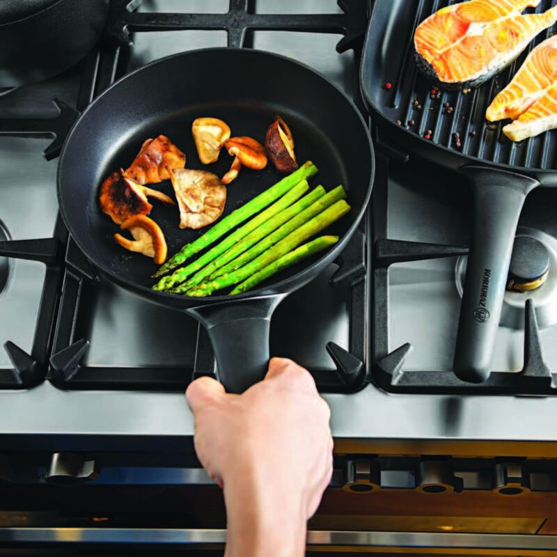 Korkmaz Gusto Volkanit Non-Stick Grill Pan - 28x28cm, Free From PFOA, Cadmium, and Lead, Made in Turkey