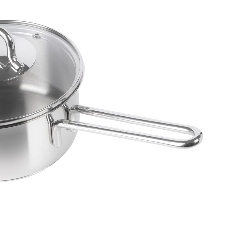 Korkmaz Perla Stainless Steel Saucepan with Lid - 16x8cm, Induction Compatible, Made in Turkey