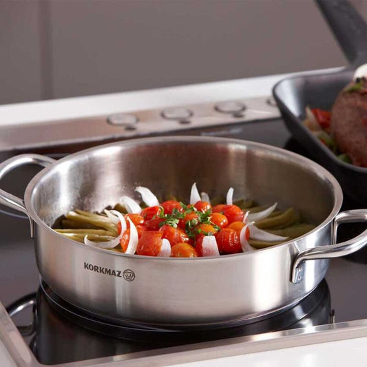 Korkmaz Perla Stainless Steel Stock Pot (Soup Pot) - Induction Compatible, Made in Turkey
