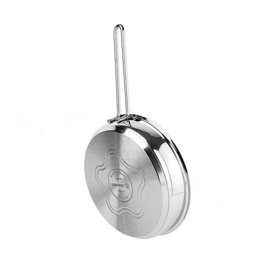 Korkmaz Perla Stainless Steel Frying Pan - 24x5cm, Induction Compatible, Made in Turkey