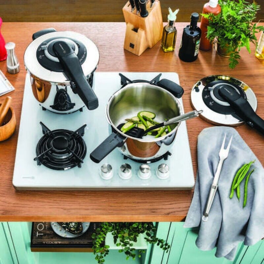 Korkmaz Vita Plus Rosegold 6.0L Stainless Steel Pressure Cooker Set - Induction Compatible, Made in Turkey