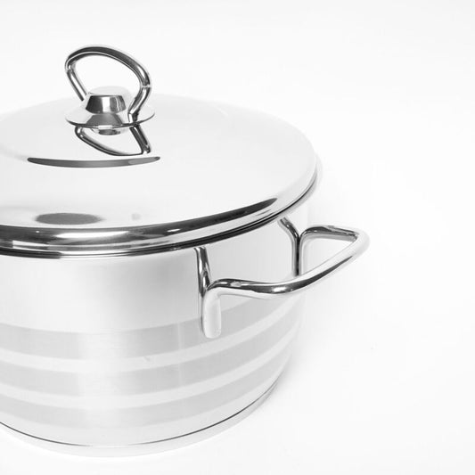 Korkmaz Astra Stainless Steel Stock Pot with Lid - Induction Compatible, Made In Turkey