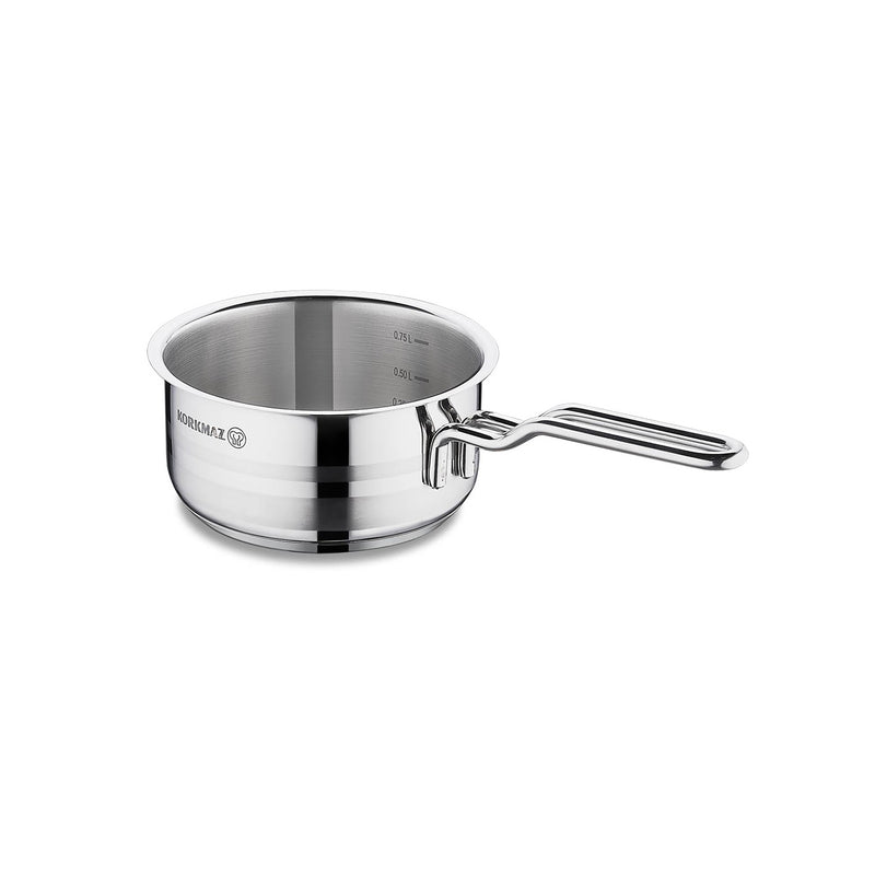 Korkmaz Astra2 Stainless Steel Saucepot / Saucepan - 14x7cm, Induction Compatible, Made In Turkey