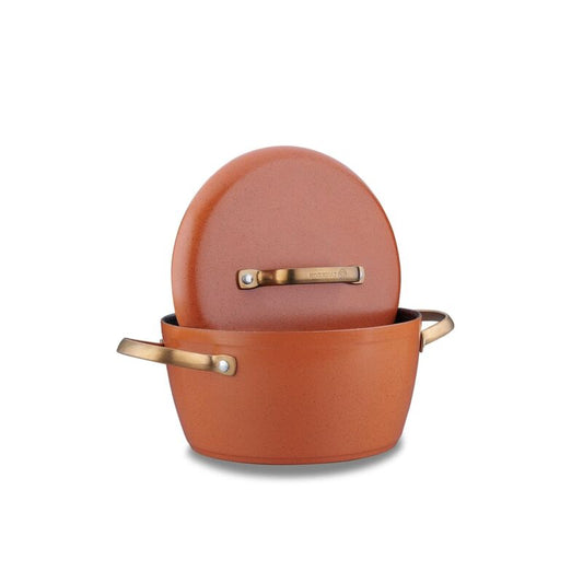 Korkmaz Vintage Pots and Pans Set Nonstick, Green Granite Kitchen Cookware Sets, 5 Pcs Non Stick Cooking Set w/ Frying Pans & Casserole (PFOS , PFOA Free)