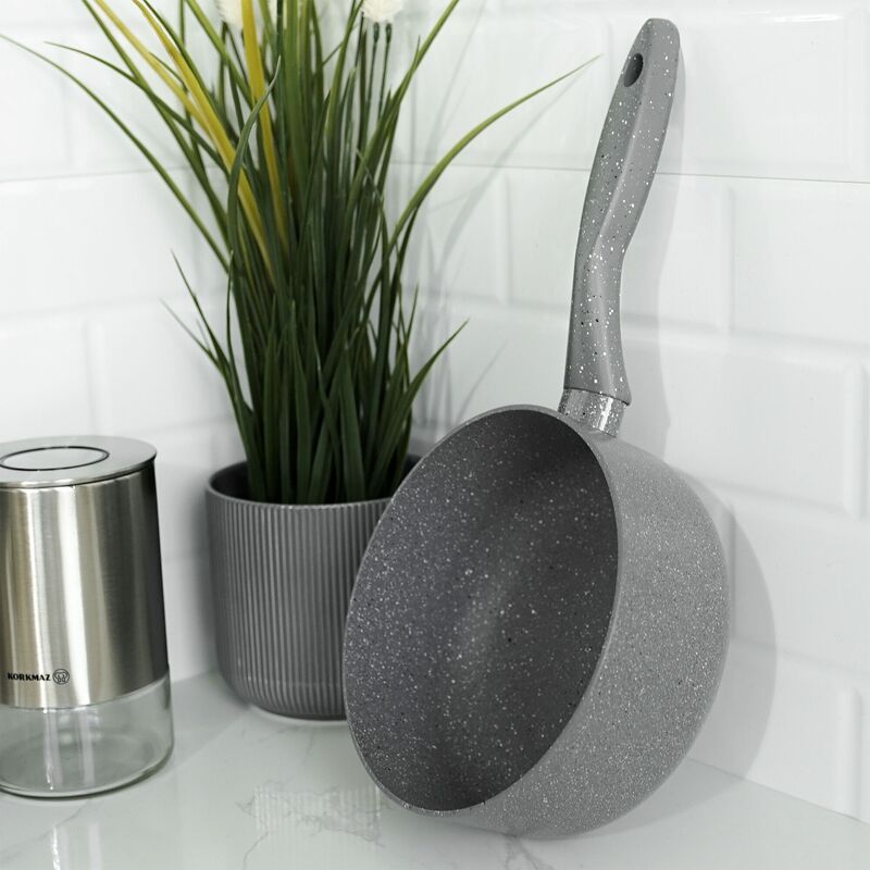 Korkmaz Mia Granite Non-Stick Saucepan - 18cm, Made in Turkey
