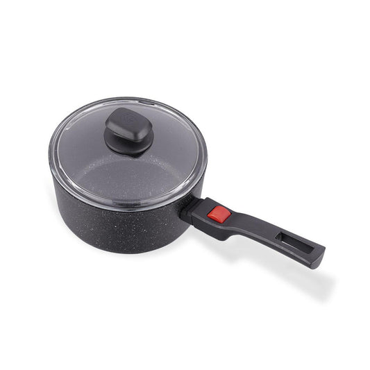 Korkmaz Ornella Non-Stick Saucepan with Lid - 20x10.5 cm, Removable Handle, Made in Turkey