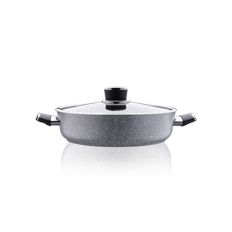 Korkmaz Palma Non Stick Cooking Pot with Glass Lid - 26x7cm, Induction Compatible, PFOA Free, Made In Turkey