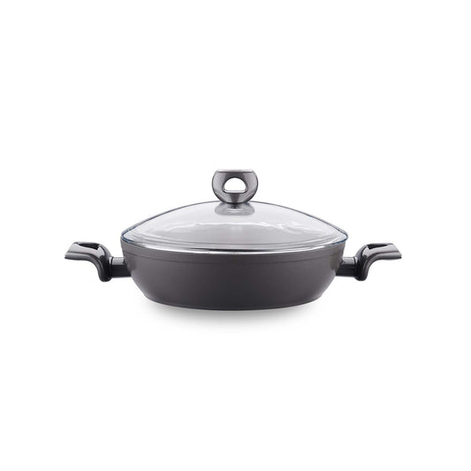 Korkmaz Nora Non-Stick Ceramic Pot with Glass Lid - PFOA Free, Made in Turkey, Non Induction Compatible