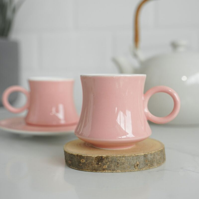 Korkmaz Freedom Set of 6 Pink Coffee Cups