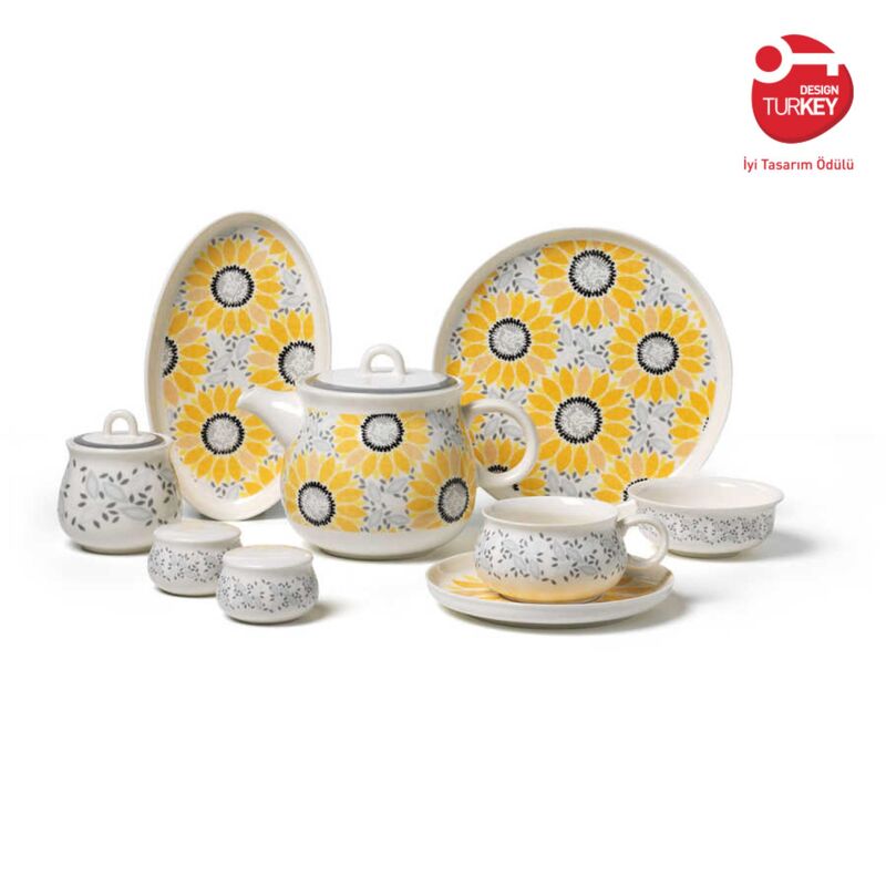 Korkmaz Kappa Collection Breakfast Set - 30 Pieces, Cups and Saucers Sets, Breakfast Plates, Teapot, Made in Turkey
