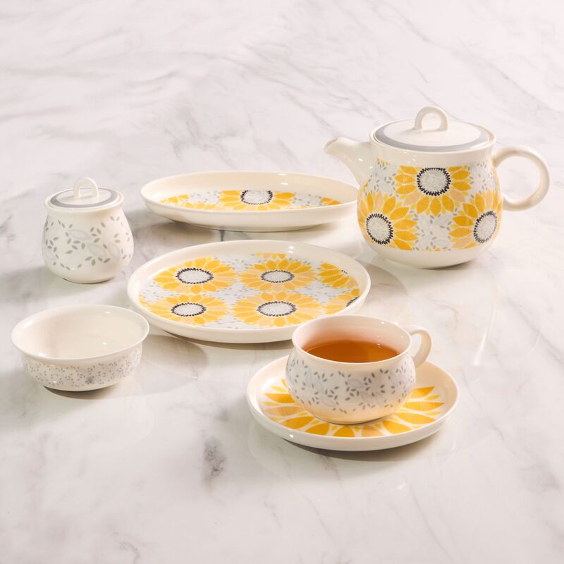 Korkmaz Kappa Collection Breakfast Set - 30 Pieces, Cups and Saucers Sets, Breakfast Plates, Teapot, Made in Turkey