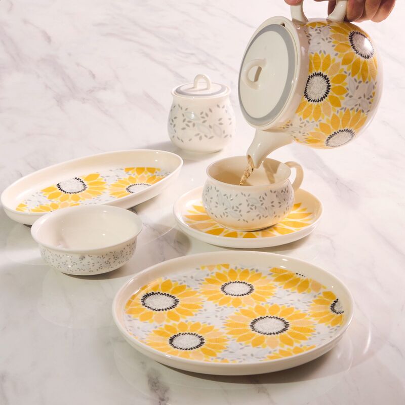 Korkmaz Kappa Collection Breakfast Set - 30 Pieces, Cups and Saucers Sets, Breakfast Plates, Teapot, Made in Turkey