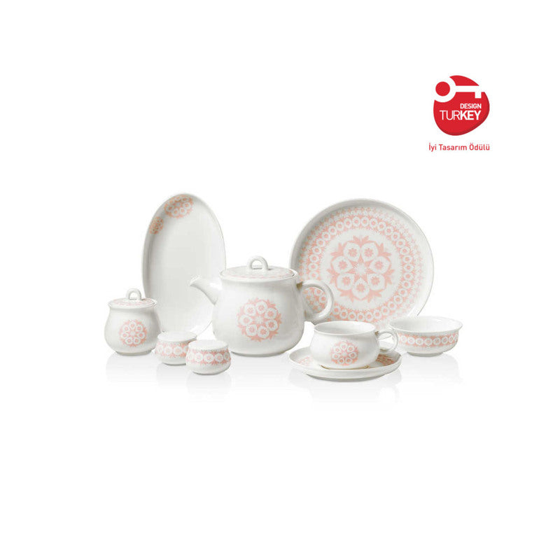 Korkmaz Kappa Collection Breakfast Set - 30 Pieces, Cups and Saucers Sets, Breakfast Plates, Teapot, Made in Turkey