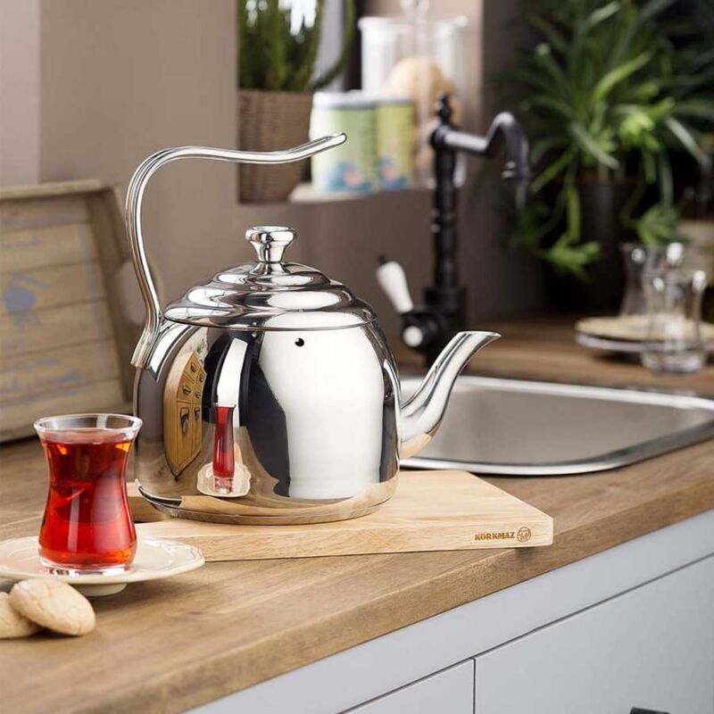 Korkmaz Droppa Teapot Premium Stainless Steel, Made in Turkey