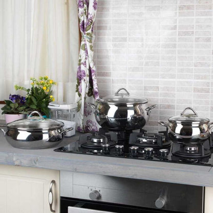 Korkmaz Tombik Stainless Steel Stock Pot (Soup Pot), Induction Compatible, Made in Turkey
