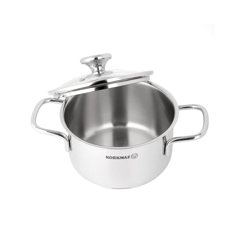 Korkmaz Alia Stainless Steel Cookware Set - 6-Piece, Induction Compatible, Stock Pot Set, Made in Turkey