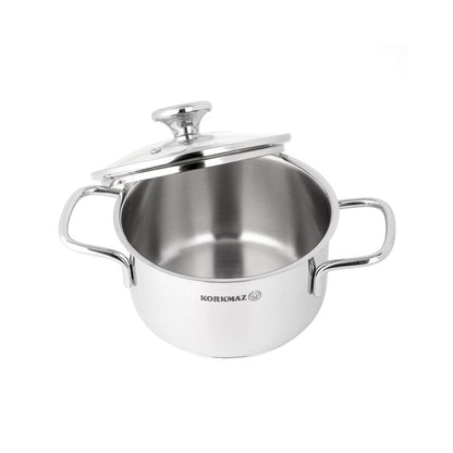Korkmaz Alia Stainless Steel Cookware Set - 6-Piece, Induction Compatible, Stock Pot Set, Made in Turkey