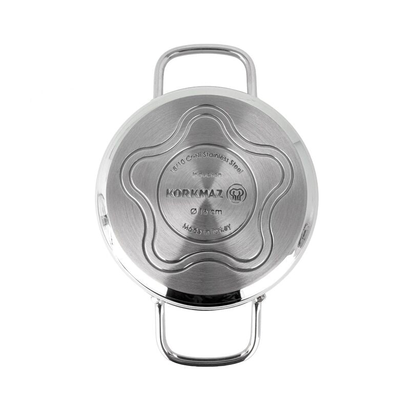Korkmaz Alia Stainless Steel Cookware Set - 6-Piece, Induction Compatible, Stock Pot Set, Made in Turkey