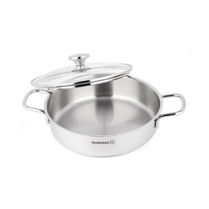 Korkmaz Alia Stainless Steel Cookware Set - 6-Piece, Induction Compatible, Stock Pot Set, Made in Turkey