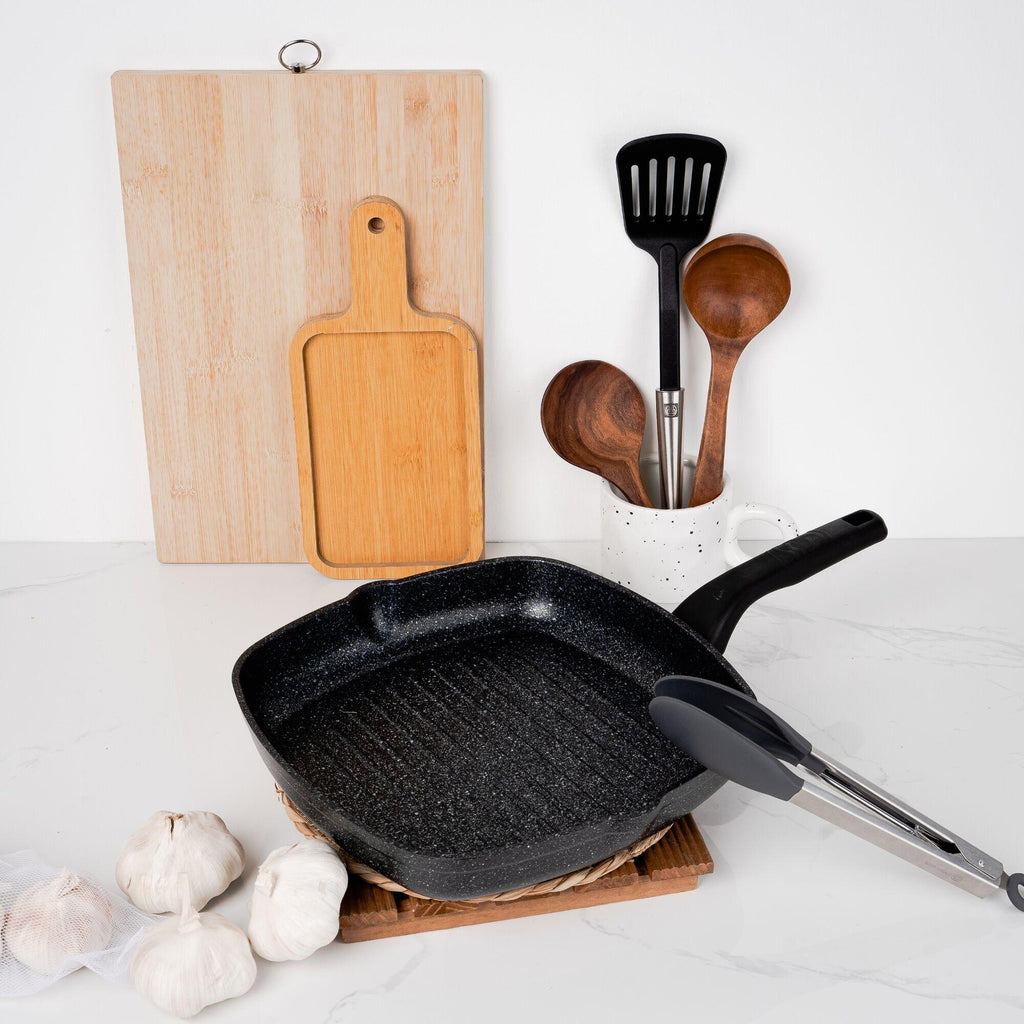 Korkmaz Ornella Non-Stick Grill Pan - Induction Compatible, Free from PFOA, Cadmium, or Lead, Made in Turkey