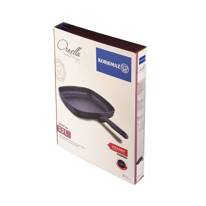 Korkmaz Ornella Non-Stick Grill Pan - Induction Compatible, Free from PFOA, Cadmium, or Lead, Made in Turkey