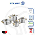 Korkmaz Proline Stainless Steel Cookware Set 8-Piece