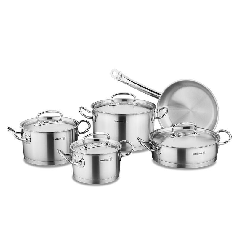 Korkmaz Proline Stainless Steel Cookware Set 9-Piece