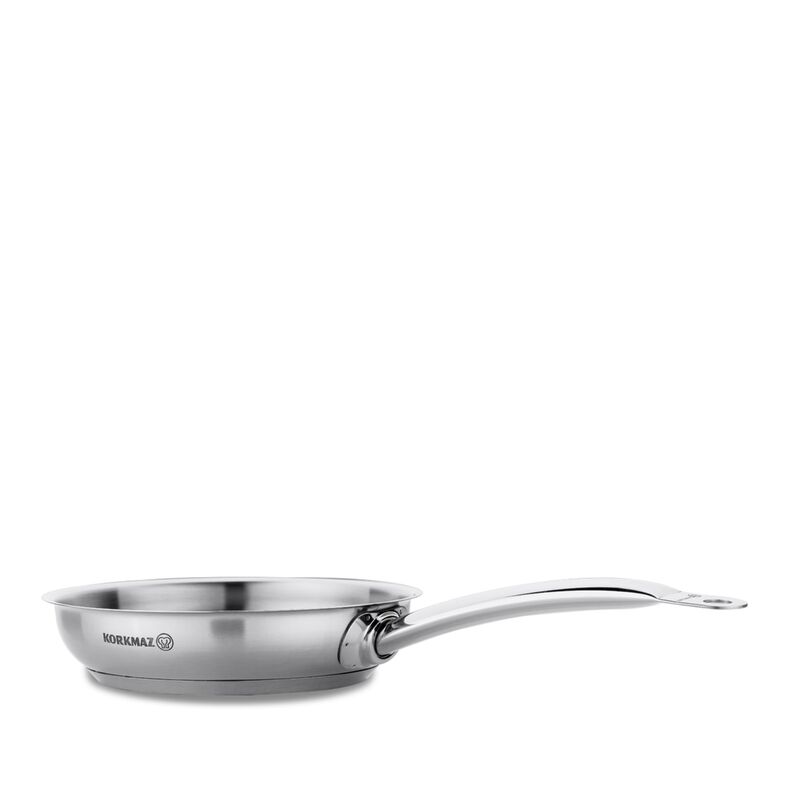 Korkmaz Proline Satin Stainless Steel Frying Pan - Induction Compatible, Made in Turkey
