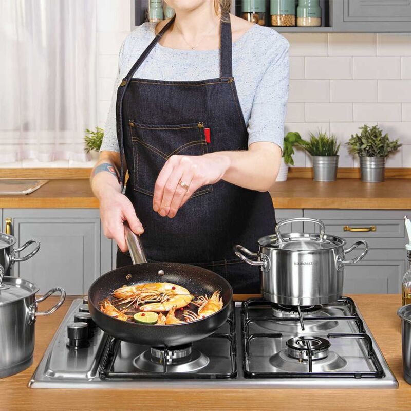 Korkmaz Proline Stainless Steel Saute Pan - Induction Compatible Chef Cooking Pan, Made in Turkey