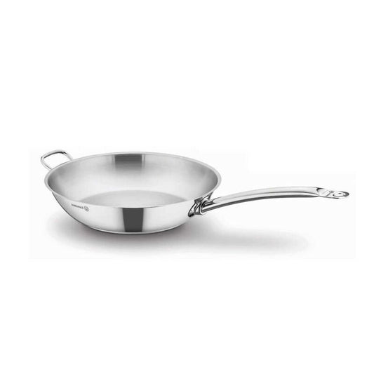 Korkmaz Proline Satin Stainless Steel Frying Pan with Handle - Induction Compatible, Made in Turkey