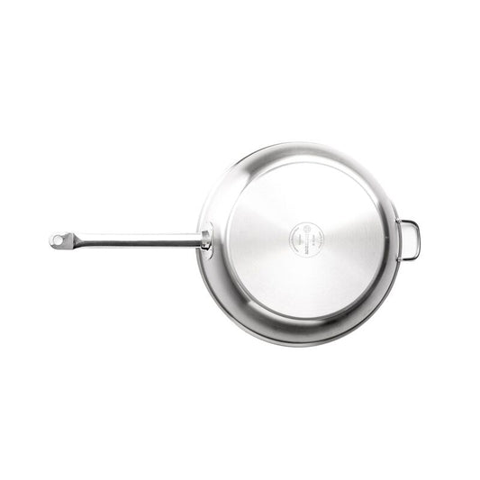 Korkmaz Proline Satin Stainless Steel Frying Pan with Handle - Induction Compatible, Made in Turkey