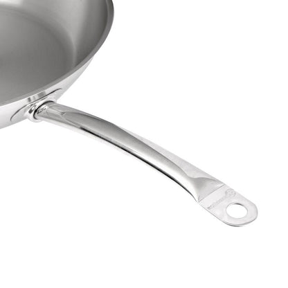 Korkmaz Proline Satin Stainless Steel Frying Pan with Handle - Induction Compatible, Made in Turkey