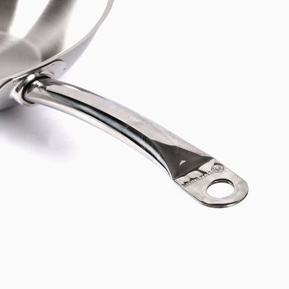 Korkmaz Proline Stainless Steel Wok - 28x8.5cm, Induction Compatible Frying Pan, Made in Turkey