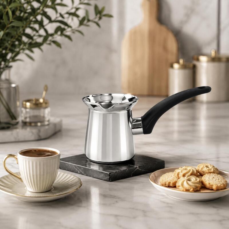 Korkmaz Orbit 18/10 Stainless Steel Turkish Coffee Pot Cezve 0.5L