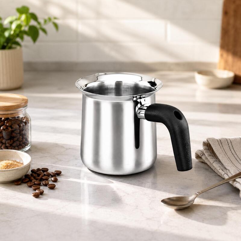 Korkmaz Orbit 18/10 Stainless Steel Milk Pot 1L for Turkish Coffee