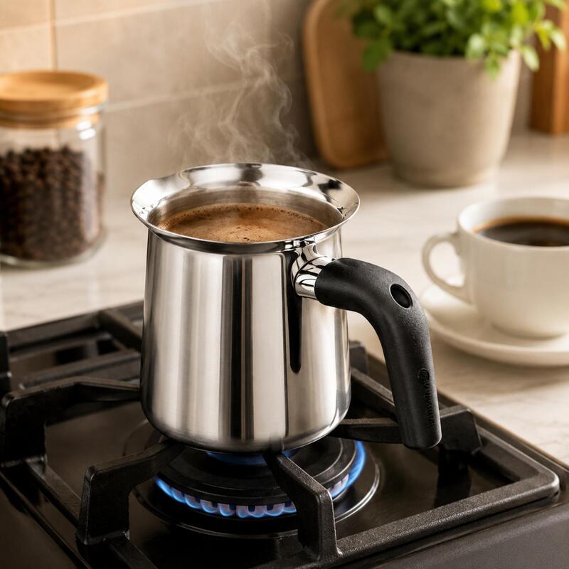 Korkmaz Orbit 18/10 Stainless Steel Milk Pot 1L for Turkish Coffee