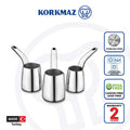Korkmaz Vertex Stainless Steel Turkish Coffee Pot Set