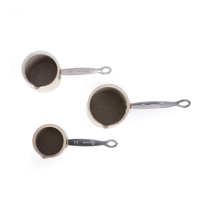 Korkmaz Granita 3-Piece Non-Stick Turkish Coffee Pot Cezve Set