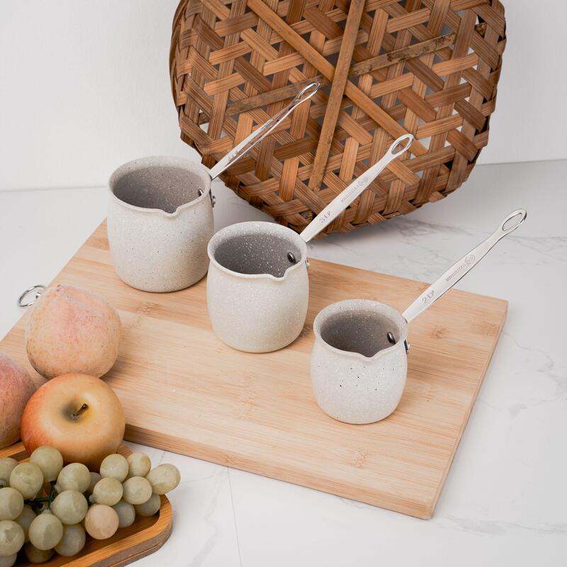 Korkmaz Granita 3-Piece Non-Stick Turkish Coffee Pot Cezve Set