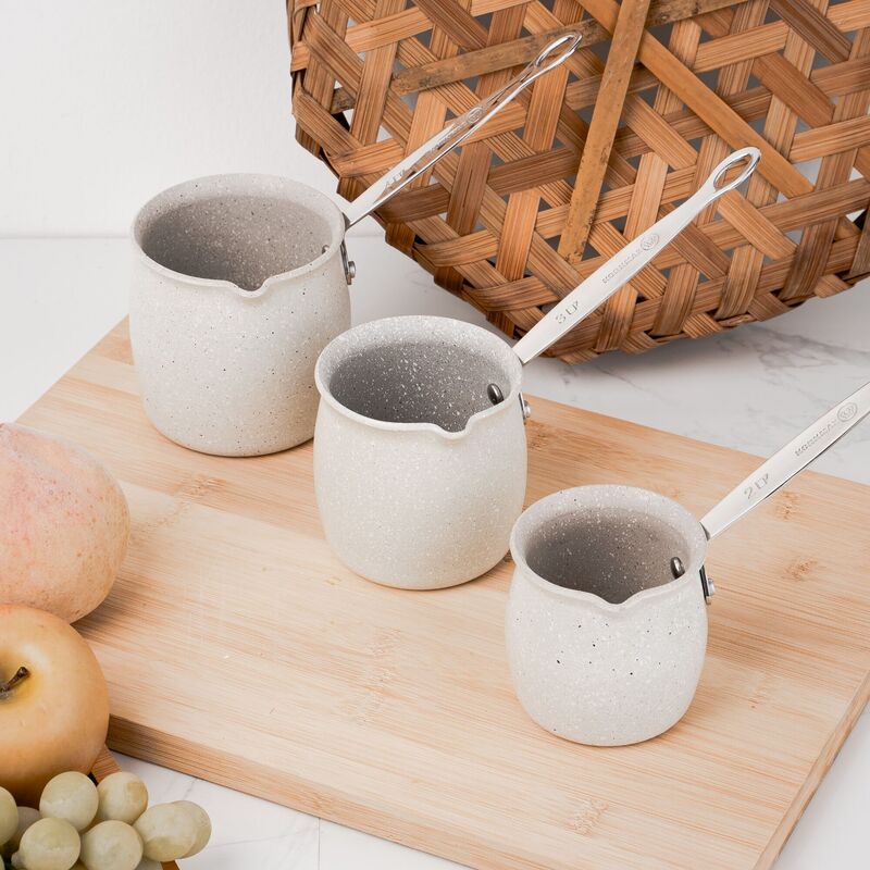 Korkmaz Granita Non-Stick Turkish Coffee Pot Set - Made in Turkey