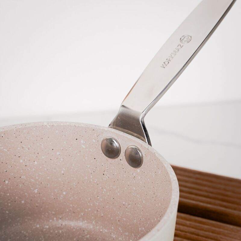 Korkmaz Minika Non-Stick Saucepan - 12x6 cm, Free From PFOA, Cadmium, and Lead, Made in Turkey
