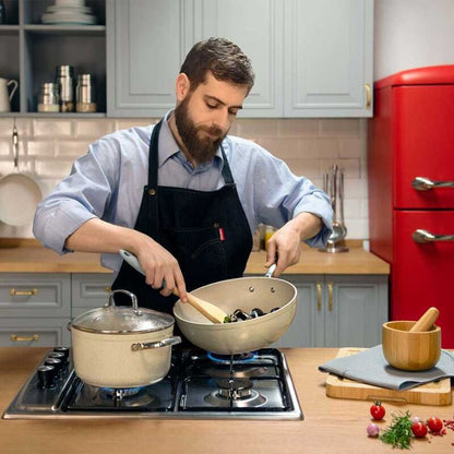 Korkmaz Granita Non-Stick Stock Pot (Soup Pot) - Induction Compatible, Free From PFOA, Cadmium, and Lead, Made in Turkey