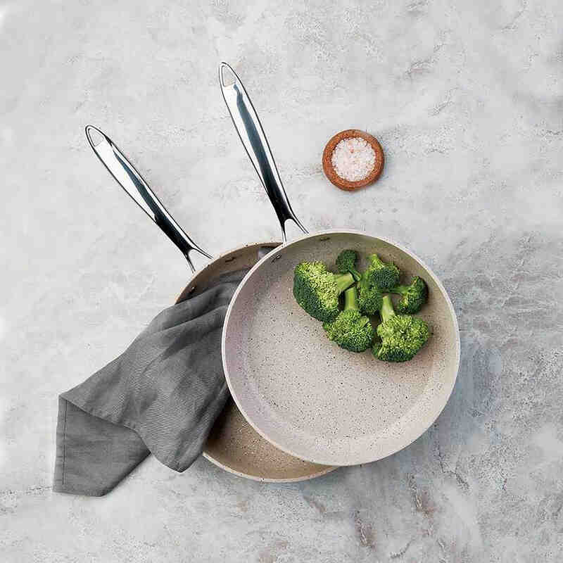 Korkmaz Granita Non Stick Frying Pan With Glass Lid - PFOA Free, Induction Compatible, Made In Turkey